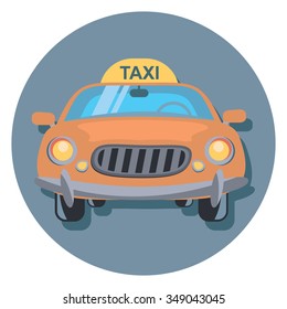 taxi circle icon with shadow