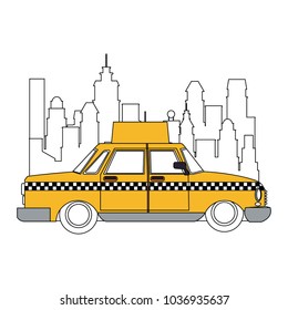 Taxi at the city