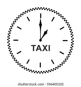 Taxi clock icon. Flat vector cartoon illustration. Objects isolated on a white background.