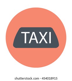 Taxi Colored Vector Icon