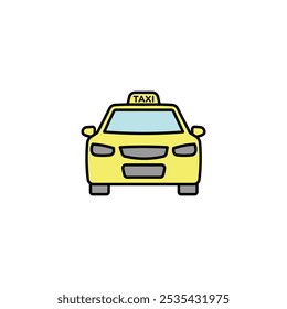 Taxi colored vector icon on white background