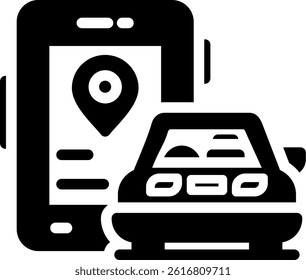 Taxi Communication Glyph Vector Icon Design