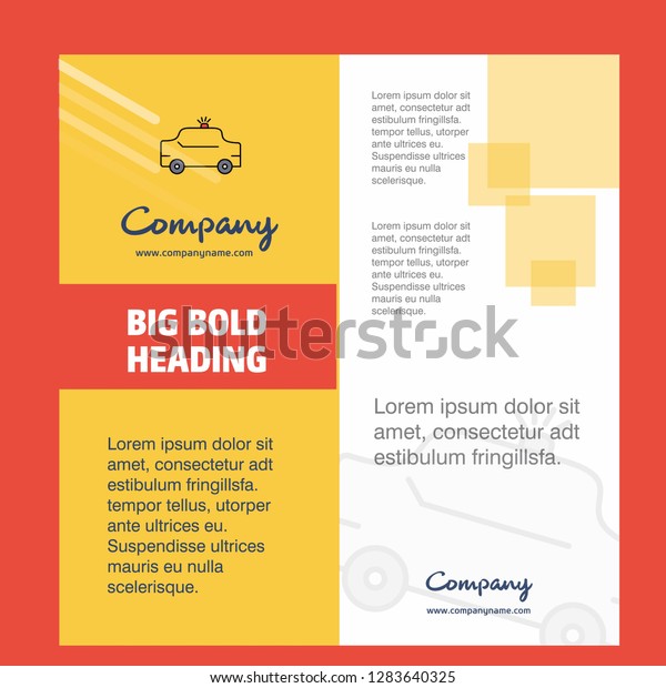 Taxi \
Company Brochure Title Page Design. Company profile, annual report,\
presentations, leaflet Vector\
Background