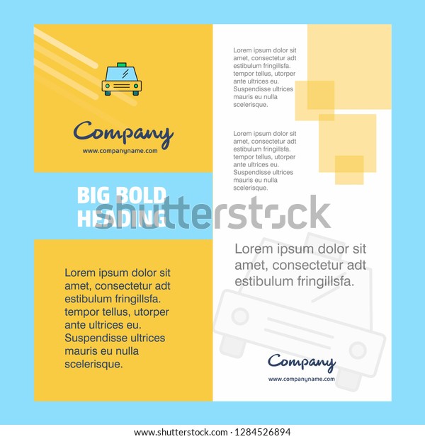 Taxi \
Company Brochure Title Page Design. Company profile, annual report,\
presentations, leaflet Vector\
Background