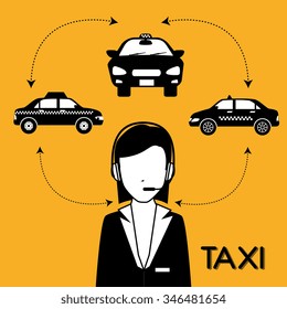 Taxi customer service graphic design, vector illustration 