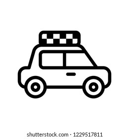 taxi cute car outline icon editable stroke design.