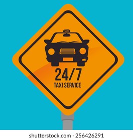 Taxi design over blue background, vector illustration.