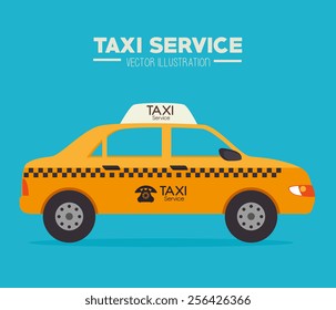 Taxi design over blue background, vector illustration.