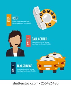 Taxi design over blue background, vector illustration.