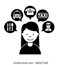 Taxi design over white background, vector illustration