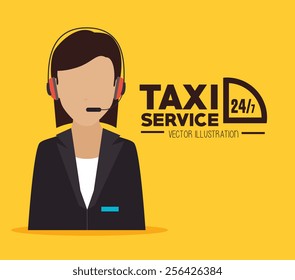 Taxi design over yellow background, vector illustration.