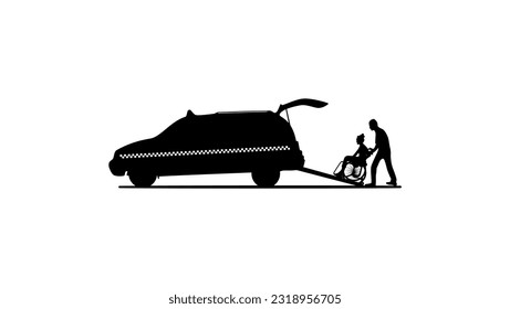 taxi para discapacitados, vector de alta calidad