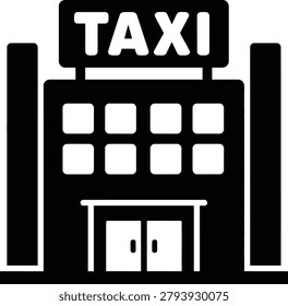 Taxi Dispatch Office Building Icon Transport Service Facility Concept