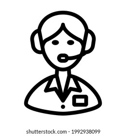 Taxi Dispatcher Icon. Bold outline design with editable stroke width. Vector Illustration.