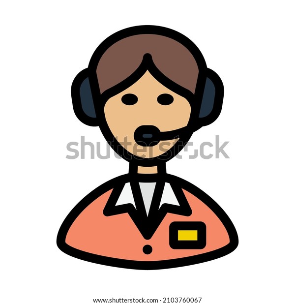 Taxi Dispatcher Icon. Editable Bold\
Outline With Color Fill Design. Vector\
Illustration.