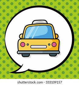 Taxi doodle, speech bubble