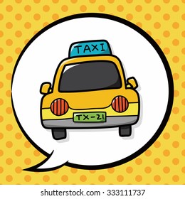 Taxi doodle, speech bubble