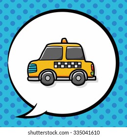 Taxi doodle, speech bubble