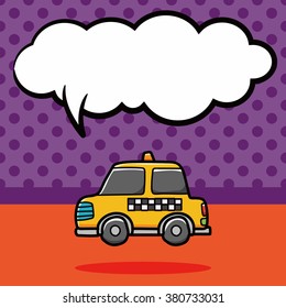 Taxi doodle, speech bubble