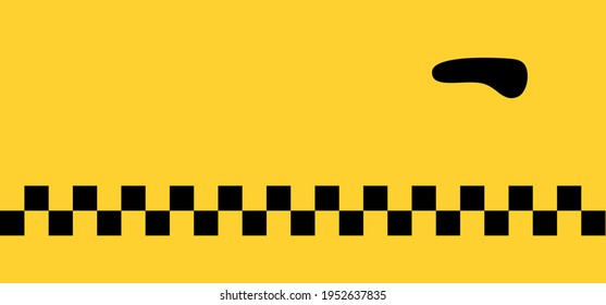 Taxi door and knop. Yellow black taxi pattern, car handle sign. Vector logo