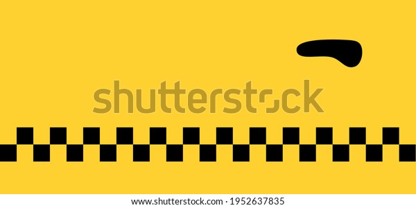 Taxi door and knop. Yellow black taxi pattern, car\
handle sign. Vector logo
