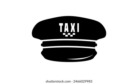 taxi driver cap, black isolated silhouette