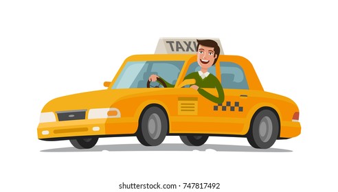 Taxi driver concept. Car, transport, transportation, transfer symbol or icon. Vector illustration