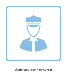 Taxi driver icon. Blue frame design. Vector illustration.