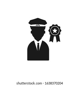 Taxi driver icon. Vector character taxi driver. Taxi service. Flat style. Isolated. Vector.