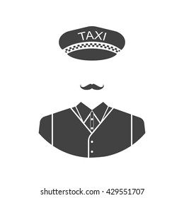 Taxi driver icon. Vector illustration, flat design.