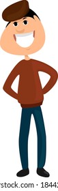 Taxi driver, illustration, vector on white background
