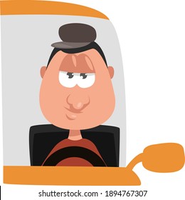 Controlador de taxi, ilustración, vector sobre fondo blanco