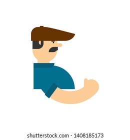 Taxi driver isolated Template. modern cabbie Vector illustration