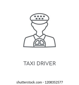 Taxi driver linear icon. Taxi driver concept stroke symbol design. Thin graphic elements vector illustration, outline pattern on a white background, eps 10.