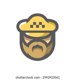 Taxi Driver Men Vector icon Cartoon illustration