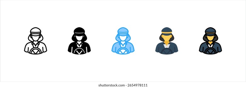 Taxi Driver Multi Style Icon Set