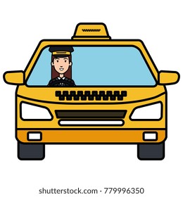 taxi with driver service public icon