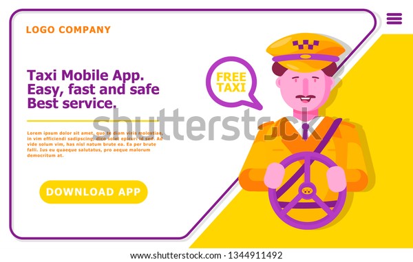 Taxi and Driver Services in City.\
Professional in driving. Cab company Business. Car Driver Service\
and Digital Technologies. Taxi Service Concept. Online App Taxi.\
Vector Flat Cartoon\
Illustration.