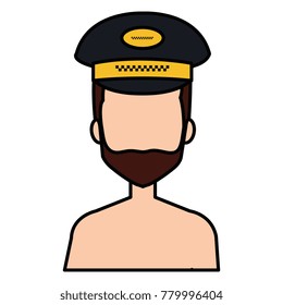 taxi driver shirtless with hat