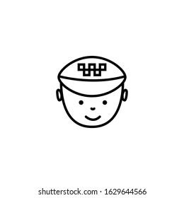taxi driver smiling with cap work uniform icon vector