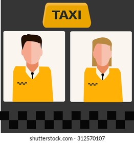 taxi driver - vector icon