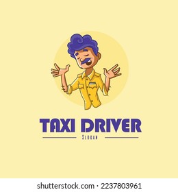 Taxi driver vector logo design template.