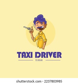 Taxi driver vector logo design template.