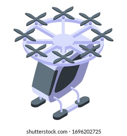 Icono de drones de taxi. Isométrico icono del vector del taxi para el diseño web aislado en fondo blanco
