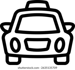 taxi editable cartoon style icon sticker vector