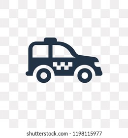 Taxi Facing Left vector icon isolated on transparent background, Taxi Facing Left transparency concept can be used web and mobile