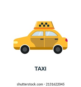 Icono plano del taxi. Signo de elemento coloreado de la colección de transporte público. Icono de taxi plano para diseño web, infografía y más.