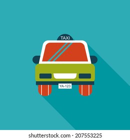taxi flat icon with long shadow