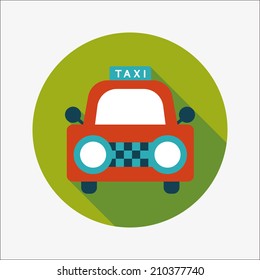 taxi flat icon with long shadow