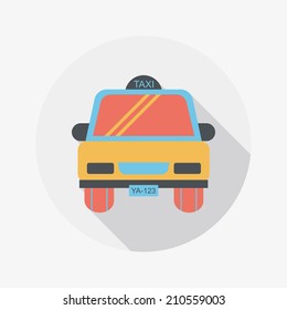 taxi flat icon with long shadow